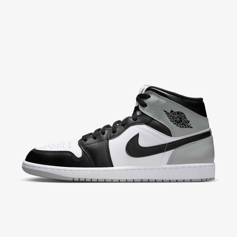 کتونی جردن وان نیم ساق طوسی  Jordan 1 Mid Light Smoke Gray  DQ8426-101